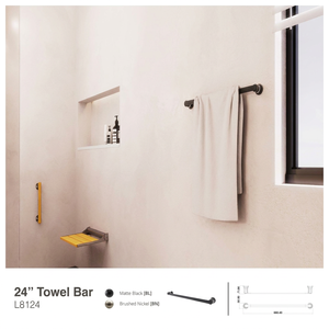 Porte-serviettes mural robuste de 24 pouces, organisateur de salle de bain, accessoires de quincaillerie - Product Image 3