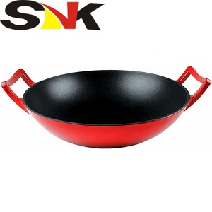 <span class=keywords><strong>Wok</strong></span> en fonte professionnel, OEM, émaillé, double poignée, <span class=keywords><strong>wok</strong></span> <span class=keywords><strong>japonais</strong></span> en fer - Product Image 5