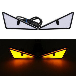 Nuevo Par de Luces Decorativas LED Triangulares para Motocicleta, Diseño de Ojo de Demonio, 12V IP67, 6 Colores: Rojo, Azul, Verde, Blanco, Amarillo, Ámbar - Product Image 3