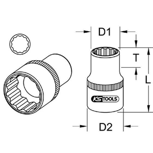 1/2" <b>12</b>-<b>point</b> <b>socket</b>, 1.1/4" (92290337146204) - Product Image 3