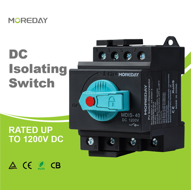 1200V DC 32A 4P Solar Isolator Switch PV DC Disconnect for Inverter Input Battery Storage System High-Performance Safety Switch