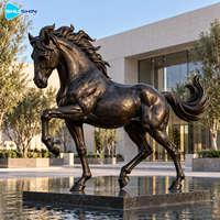 Élégante Sculpture de Cheval en Bronze, Moulage à la Cire Perdus, Statue Équine en Course, Décoration Extérieure Durable pour Hôtel, Place Publique, Villa, Jardin, Musée