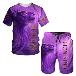Conjunto <span class=keywords><strong>de</strong></span> Camiseta para Hombre con Estampado Digital 3D <span class=keywords><strong>de</strong></span> León y Tigre, Conjunto Deportivo Informal para Hombre - Product Image 6