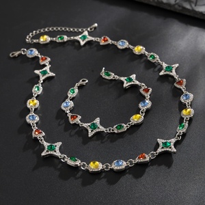 Ciondoli geometrici colorati strass pietre preziose braccialetti <span class=keywords><strong>Set</strong></span> per uomini alla moda mano maschile accessori a catena gioielli - Product Image 4