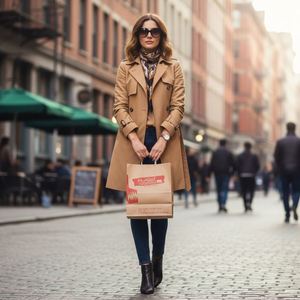 Bolsa de Papel Kraft Reciclado Marrón de Tamaño Personalizado para Ropa y Zapatos con Impresión de Logotipo Personalizado, Estilo Clásico, Promocional - Product Image 3