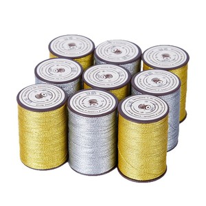 خيط شمعي كوري بالجملة من المصنع، 0.5 مم، 110 متر، ذهبي وفضي، مجدول للخياطة - Product Image 2
