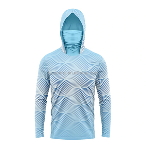 Magliette da Pesca Personalizzate UPF 50+ per Uomo, Protezione <span class=keywords><strong>UV</strong></span>, Maniche Lunghe, con Cappuccio e Maschera Integrata - Product Image 2