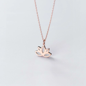 Elegante Collar con Colgante de Flor de Loto en Plata de Ley 925, Chapado en Oro Rosa, Joyería de <span class=keywords><strong>Jade</strong></span> para Mujer - Product Image 5