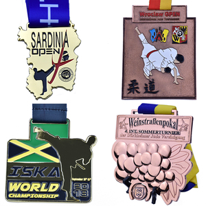 Venta al por mayor de medallas de recuerdo deportivo de cobre metal chapado en oro latón 3D logotipo personalizado Kickboxing Judo Jiu Jitsu Awards - Product Image 6