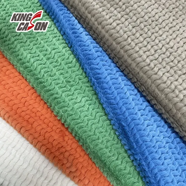 Kingcason Rabbit Fur Fabric Jacket Hat Body Knitted Plaid Soft Printed Faux Fabric For Throw Blanket Bag Beanie Fake Rug Fur