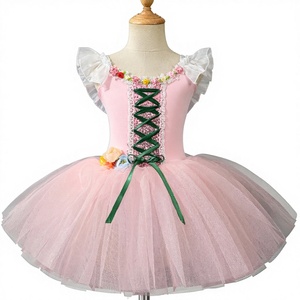 Vestido de <span class=keywords><strong>Ballet</strong></span> sin Mangas de Spandex para Niñas, para Representaciones de Lago de los Cisnes, Ropa de Danza Profesional para Niñas - Product Image 1
