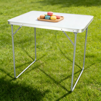 Higo Outdoor Tragbarer Leichter MDF 80cm Kleiner Picknick-Camping-Klapptisch aus Aluminium für Veranstaltungen, Partys, Promotion, Günstig