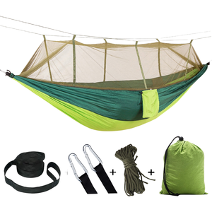 便携式2人4季超轻折叠尼龙吊床，带儿童长度蚊帐，用于野营和户外探险 - Product Image 3