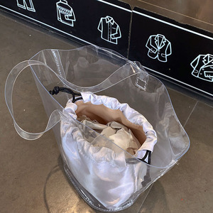Luxury Diamond Flower Basket Bag PVC <b>Clear</b> Women <b>Handbags</b> Designer Crystal Shoulder Bag Rhinestone Bucket Bags for Women Clutch - Product Image 2