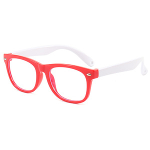 Children's Silicone Blue <b>Light</b> Blocking Glasses Rectangular Frame Pc Lens Anti Radiation For Computer And Mobile Use Unisex - Product Image 3