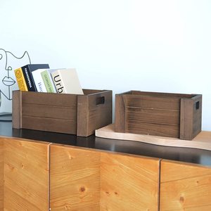 Juego <span class=keywords><strong>de</strong></span> 3 cajas <span class=keywords><strong>de</strong></span> almacenamiento <span class=keywords><strong>de</strong></span> madera para anidar con asas Cajas <span class=keywords><strong>de</strong></span> madera para libros y juguetes para contenedores <span class=keywords><strong>de</strong></span> almacenamiento <span class=keywords><strong>de</strong></span> madera <span class=keywords><strong>de</strong></span> tela (marrón oscuro) - Product Image 4