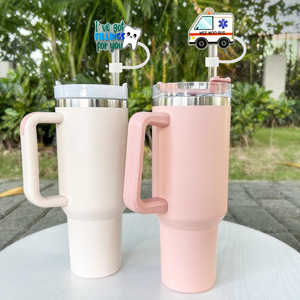 New hospital-style glitter straw <b>cap</b>, cross-border cartoon pattern <b>dust</b> <b>cap</b>, inspirational letter straw stopper, universal, in - Product Image 4