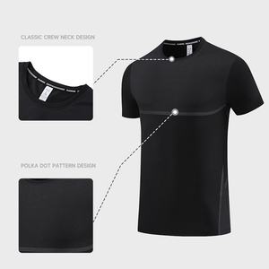 Vente en gros Élasthanne Workout Active Wear Respirant Ice Silk Quick Dry T-Shirt Plus Size Men Fitness Gym T Shirt pour l'été - Product Image 4