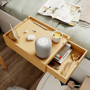 Tùy Chỉnh Duy Nhất Giường Bên Bảng Nổi Đầu Giường Tổ Chức Lưu Trữ Có Thể Điều Chỉnh Tre Cạnh Giường Ngủ Kệ Cho Giường Top Bunk - Product Image 1