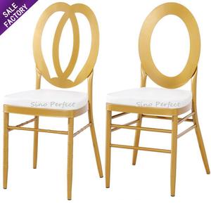Sinoperfect Good Selling <b>White</b> Golden Stacking Metal Wedding Event Furniture Banquet Furniture Chairs Wedding Chair Event Party - Product Image 1