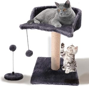Colonne à gratter en sisal naturel plateforme en peluche <span class=keywords><strong>chaton</strong></span> chat jouet interactif grand cadeau animaux suspendus jouet balle chat colonne à gratter - Product Image 1