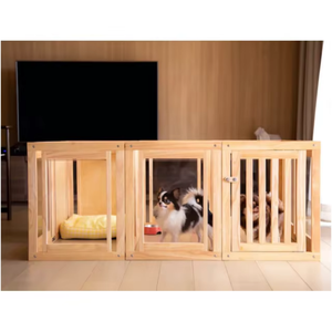 คอกสุนัขไม้แบบโมดูลาร์ ดีไซน์ทันสมัย สร้างพื้นที่<span class=keywords><strong>แยก</strong></span>ต่างหากภายในคอก  คอกสุนัขไม้สำหรับเล่นในบ้าน - Product Image 1