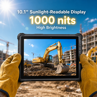 Tablette robuste Android 10,1 pouces, PC industriel étanche IP65, MediaTek 1000 nits haute luminosité, tablette robuste 10000 mAh