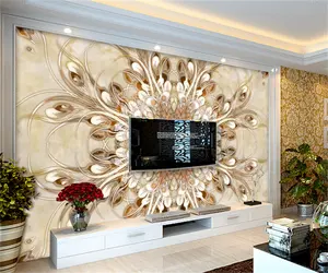 KOMNNI Customize Any Size 3d Mural Jewelry Flowers Wallpaper Living Room Bedroom Wall Mural