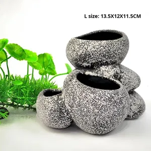 Ceramic Aquatic Plant <strong>Pot</strong> for <strong>Fish</strong> Tank-Hiding Filtration &amp; Decoration Features - Product Image 5