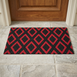 Tapete de Entrada para Exteriores Antideslizante e Impermeable de PVC con Diseño Geométrico - Product Image 1