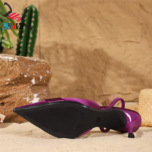 Sandalias de tacón alto marrones para mujer, con punta, de goma expuesta, sin cordones, a la moda, casuales, para banquetes, trabajo, delgadas, sexys, de verano - Product Image 6