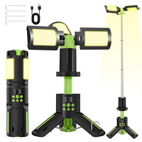 Lampe de camping LED rechargeable multifonctionnelle, lampe de travail extérieure rétractable avec trépied, lampe de tente d'urgence pliable SOS