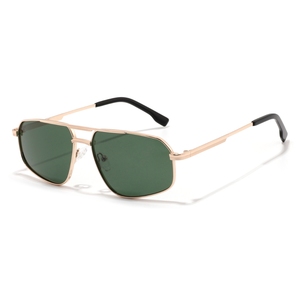 Gafas de Sol de Piloto Rectangulares Unisex, Montura Metálica, Lentes Degradados en Morado, 100% Protección UV para Adultos, para Exteriores - Product Image 5