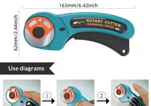Cortador Rotatorio al por Mayor R45mm, Rodillo para Patchwork, Herramientas de Corte Fácil para Tela, Cuero, Papel, Boletos, Láminas Blandas, Manualidades DIY - Product Image 6