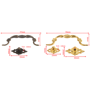 Nhà máy cung cấp retro Hợp kim kim loại đồ trang sức bằng gỗ hộp xử lý cho da Vali - Product Image 3