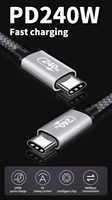 DongGuan Cables Factory Câble de données USB PD à 8 conducteurs en nylon 5A 48V Charge rapide 240 Watt Type C Câbles Tresse Matériaux de haute qualité