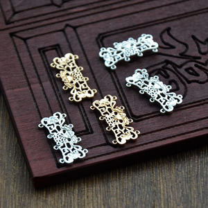 Connecteur en cuivre pour cheveux 11x21MM creux style antique, accessoire de bijouterie DIY, pièce pour couronne de mariage - Product Image 2