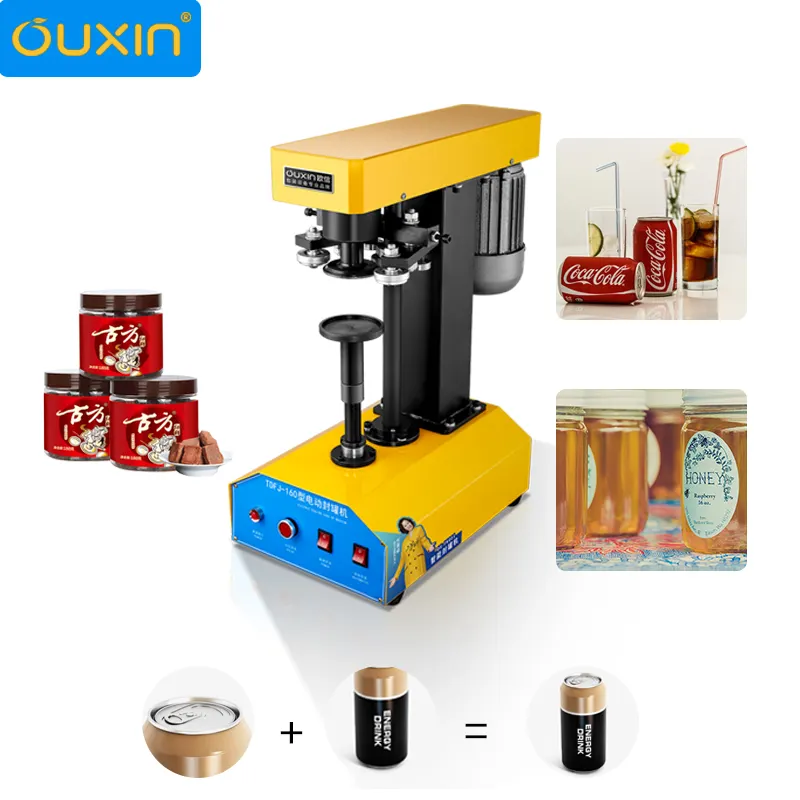OUXIN OX-160 Halbautomat ische Aluminium-Kaffee deckel behälter füllen versiegelte Maschinen aus China für Kunststoff behälter