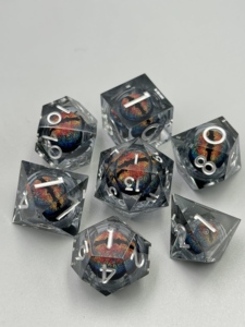 Acrylic Polyhedral <b>Dice</b> <b>Set</b> 7pcs DND Dragon Theme Resin <b>Dice</b> for Board Games RPG Sharp Edges Durable Design - Product Image 2