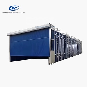 Verplaatsbare telescopische spuitcabine met intrekbare waterdichte PVC-afdekkingen voor uitbreiding van de schilderruimte - Product Image 1