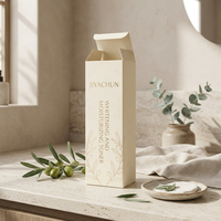 Boîte rigide oblongue recyclable avec logo personnalisé, emballage cosmétique, huile essentielle, sérum capillaire, papier couché, pelliculage mat quadricolore