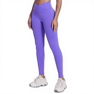 Leggings de Yoga para Mujer, Cintura Alta, Corte en V, Elásticos en 4 Direcciones, Transpirables, de Secado Rápido, Color Sólido, Spandex/Nailon, Largos, para Gimnasio y Entrenamiento, 2025 - Product Image 3