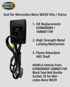 Pièces de véhicule HEMILA 6398600069 1688601769 Prise de ceinture de sécurité Boucle de ceinture de sécurité Noir Convient pour <span class=keywords><strong>Mercedes</strong></span>-Benz W639 - Product Image 3
