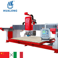 Hualong-maquinaria italiana cnc, sistema y software de 5 ejes para tallado de mármol, fresado, puente, sierra, máquina de corte de diseño de piedra