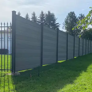 Juego completo de columna de aluminio para valla de pasto de jardín compuesto de plástico y madera para exteriores