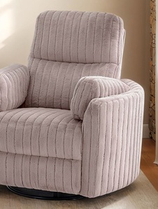 Power Glider <b>Recliner</b> W/ Swivel Curved Arms Pillow Fill Swivel Chair Contemporary Primary Living Room - Product Image 4