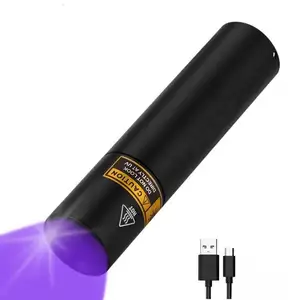 JAKATAA 365nm LED UV Flashlight usb Rechargeable Powerful Ultraviolet Torch Invisible Ore Pet Stain Marker Scorpion light