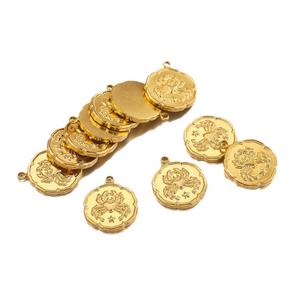 Dije del Zodiaco Chapado en <span class=keywords><strong>Oro</strong></span> <span class=keywords><strong>de</strong></span> 18K, Dije Redondo <span class=keywords><strong>con</strong></span> Signos del Zodiaco, Dije <span class=keywords><strong>de</strong></span> Disco <span class=keywords><strong>de</strong></span> Acero Inoxidable para la Fabricación <span class=keywords><strong>de</strong></span> Joyas - Product Image 5