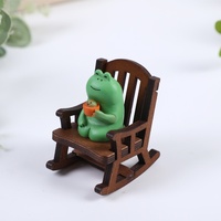 Ornement de guérison grenouille en résine pour chaise à bascule, décoration de bureau, d'ordinateur ou d'étagère, cadeau anti-stress de style japonais