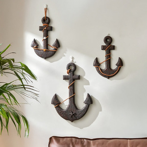 Decoración de Pared con Ancla de Madera Mediterránea, Juego de Varias Piezas, Decoración para el Hogar - Product Image 1
